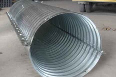 Nestable semicircle corrugated metal pipe