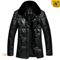 Mens Warm Leather Down Padded Winter Coats CW866313 - CW866313