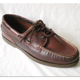 Men leather mocassin boat shoe with brown pull up leather and leather lace&nbsp;-&nbsp;DCI-001