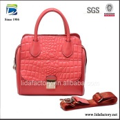 Lovely pink custom PU leather handbag