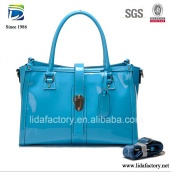 Top sale!custom blue trend leather handbag