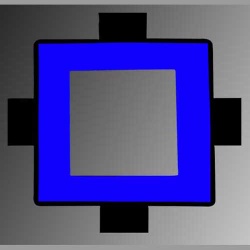 square shape with middle square hole blue LED backlight