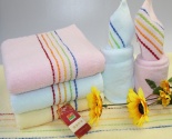 Five Color Stripe Cotton Face Towels