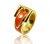 Lovely fresh style ring belt shape with orange color drop oil fully show cute element for costume