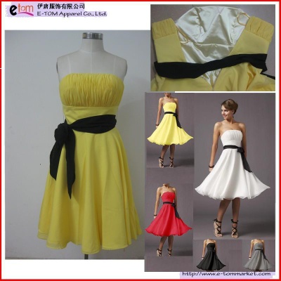 A-line strapless prom dress knee length - ET30052