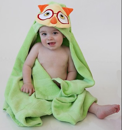 Animal head baby towel