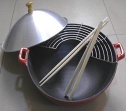 Enamel cast iron cookware of wok