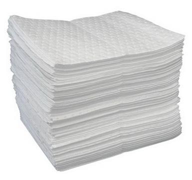 Oil absorbent pad with concave point
