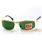 Ray Ban RB3339 Lifestyle Sunglasses Gold Frame with Green Lens