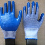 nitrile gloves,nylon inner,13 gauge,smooth finish, zebra-stripped,NG1501-21