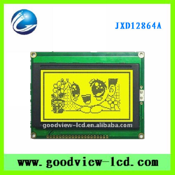128*64 graphic lcd display yellow green module