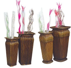 Wicker Flower Vases