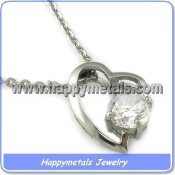 fashion jewelry heart charms with Zircon pendant