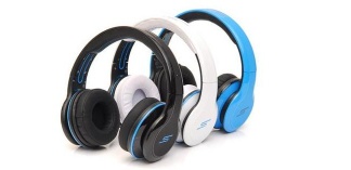 SMS Audio STREET By 50 Cent Over-Ear Wired Headphones-Black/White/Blue