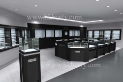 black finish fashion  jewelry kiosk display showcase or counter or cabinet