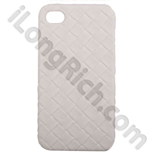 Weaving series Leather Cases For iPhone 4/4S- White