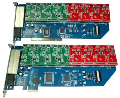Asterisk Digium compatible PCI,PCI-E 8,16 port FXS/FXO card