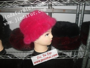 knitted mink fur hat