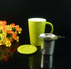 Ceramic stoneware tea mug with SS infuser