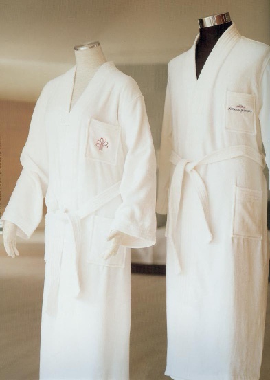 cotton terry hotel bathrobe
