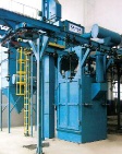 Q48 Single Route Series Hanger Stepping Type Continuous Working Overhead Rail Shot-blasting Machine