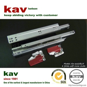 two-fold soft close slide|concealed rail|half extension hidden guide rail