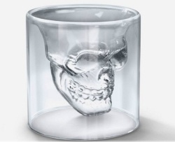 Glass-Skull, shotglass, two piece glass, glass