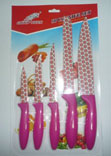5pcs of knife set with painted blade