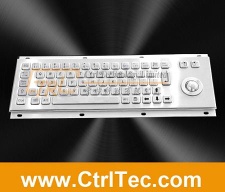 metal keyboard with trackball for kiosk
