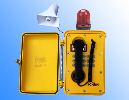 weatherproof industrial phone with a loud speaker and lamp,three colors