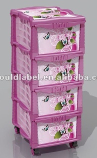 in mold label/IML label for plastic drawer