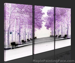 Best 3 Pieces Canvas Art of Pink Trees Home Decorative Scenery Painting for Wholesale - China Oil Painting