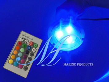 3x3w multi color fishing boat underwater LED light rf remote control