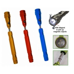 3LED telescopic flashlight with magnetic pick up tool