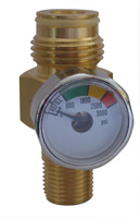 paintball co2 pin valve with gauge