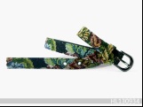 Womens Fabric Belt with Gun Black  Buckle