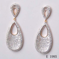 Trendy 925 sterling silver or brass CZ Earring
