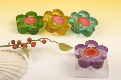 glass candle holder with tealight