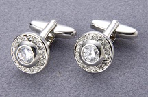 Round Crystal cufflink