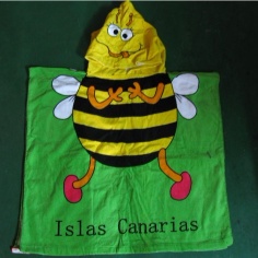 100% Cotton Poncho Hooded Beach Towel for kids
