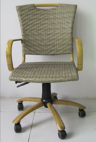 PE rattan handmade weaved office chair
