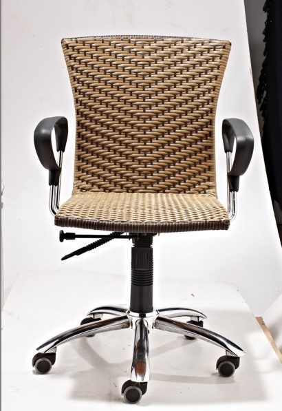 PE rattan handmade weaved office swivel chair