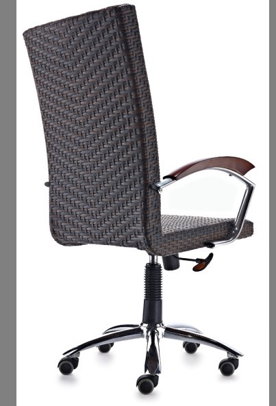 PE wicker handmade weaved office swivel chair