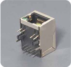 Free shipping RJ45 module plug with magnetic sheild connector 8p8c pcb jack with led compatible HR911105A