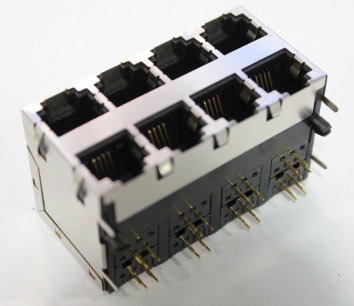 Free shipping RJ11 2x4 phone jack 90 degree sheild connector