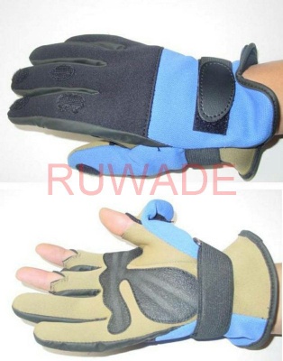 Fold back neoprene fishing gloves