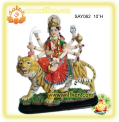 Polyresin Hindu God-Durga on Tiger