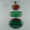 red and green agate charms