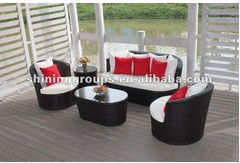 Rattan furniture 1.SGS tested PE rattan 2.Colorfast & waterproof cushion 3.Powder coated Aluminum tube 4.On time delivery