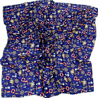 retro branded silk twill scarf